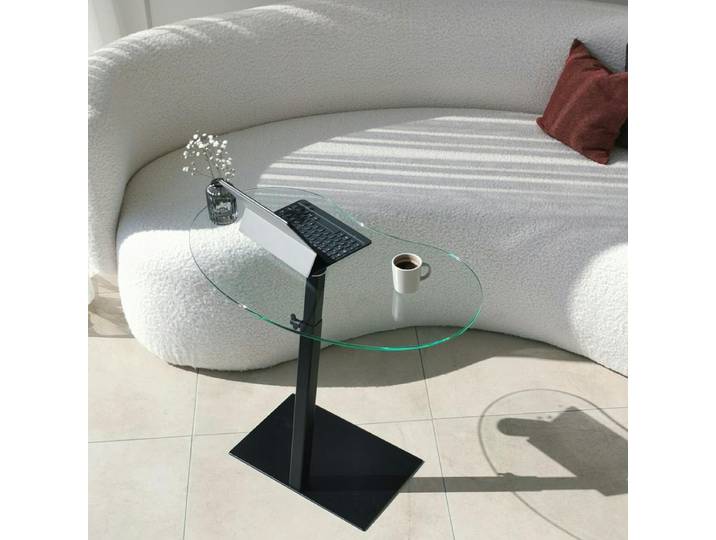 Table d'appoint en verre pour ordinateur, réglable TULUM