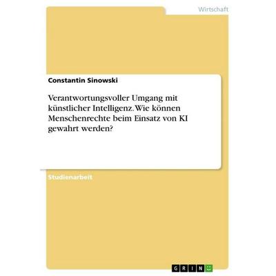 Verantwortungsvoller Umgang mit künstlicher Intelligenz. Wie können Menschenrechte beim Einsatz von KI gewahrt werden?, Taschenbuch von Constantin