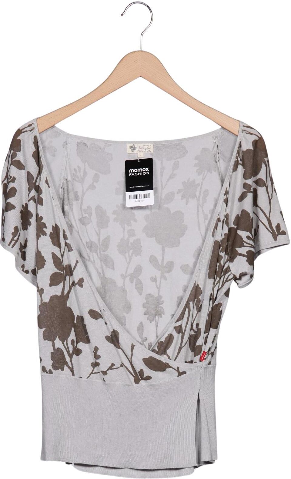 Jackpot Damen T-Shirt, Grau, Gr. L, kein / Etikett - Second Hand