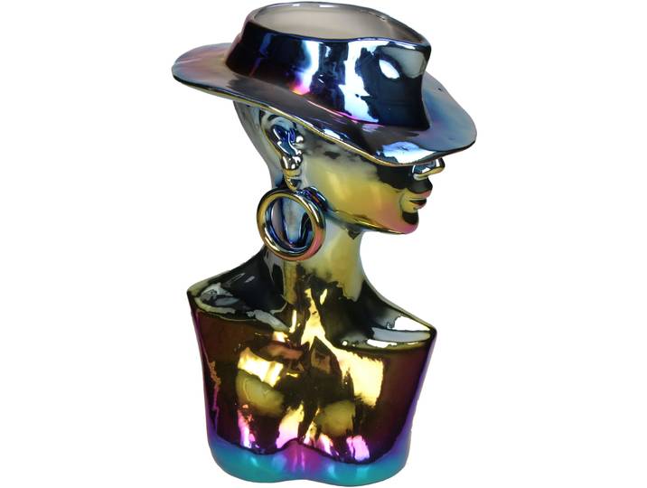 Vase Myko irisierend Porzellan H 25.5 cm