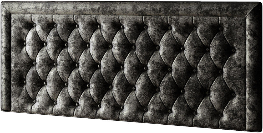 Rosdorf Park Scarborough Upholstered Panel Headboard Black Double (4'6)