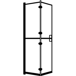 Helloshop26 - ESG 80 x 140 cm schwarze Faltduschkabine 02_0002045