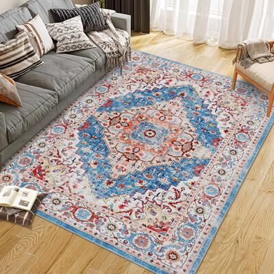 Garvee Washable Boho Accent Area Rugs Neutral Carpet