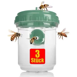 BigDean 3 Stück Wespenfalle Outdoor in Grün ø9x13cm – Lebend Falle zum Aufhängen perfekt für Bienen, Wespen und als Fliegenfalle geeignet