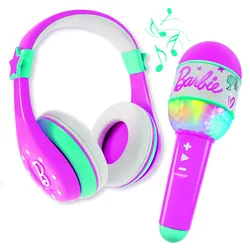 Lisciani 104468 - Barbie Bluetooth Kopfhörer mit Mikrofon Karaoke Kinder Headset Musik rosa