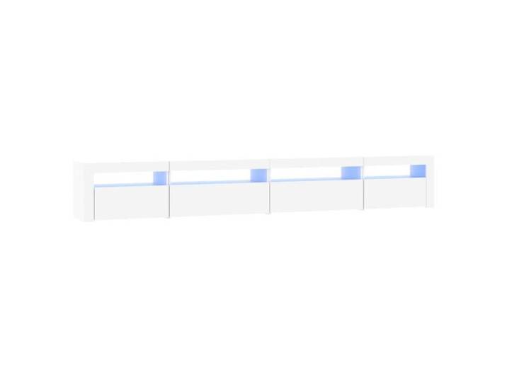 Meuble TV/HIFI - design minimaliste/Utilisations maison - avec lumières LED Blanc 270x35x40 cm@EU85961960