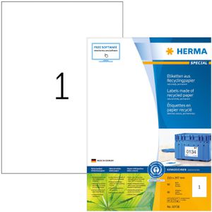 Herma Universaletiketten 10738, Special Recycling, weiß, 210 x 297mm, 80 Blatt, 80 Stück