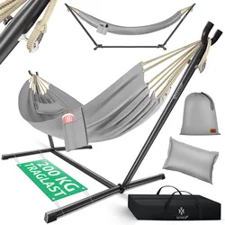 KESSER® Hängematte LAKE mit Gestell Doppelhängematte für 2 Personen-Stabiler Rahmen 200kg Belastbarkeit Indoor & Outdoor XXL Hängesessel Doppel Mehrpersonen Garten Pool Balkon Terrasse