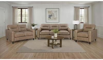 Coaster Scotland Faux Leather Upholstered Sofa Set