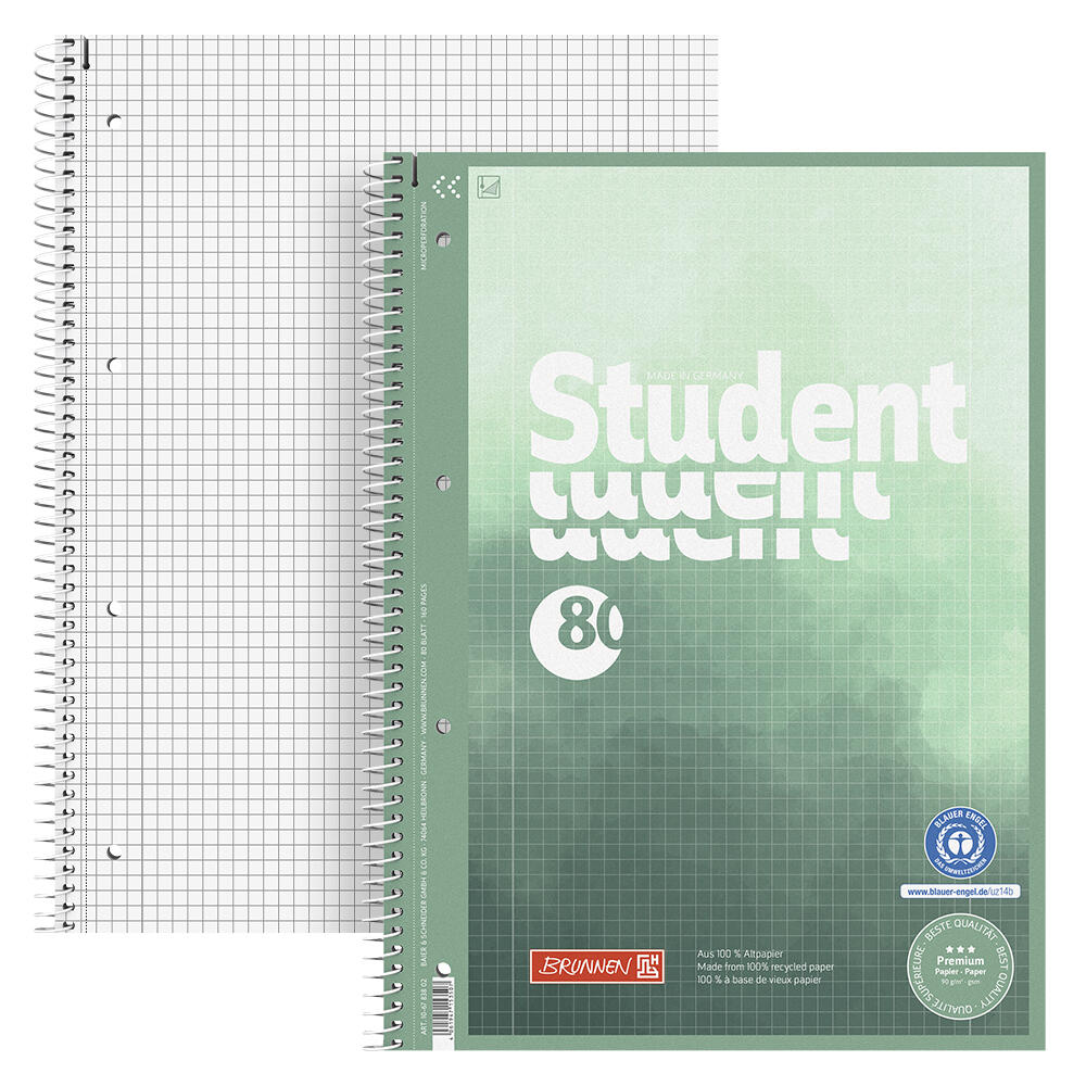 BRUNNEN Collegeblock Premium Student 28 DIN A4 kariert 106783802