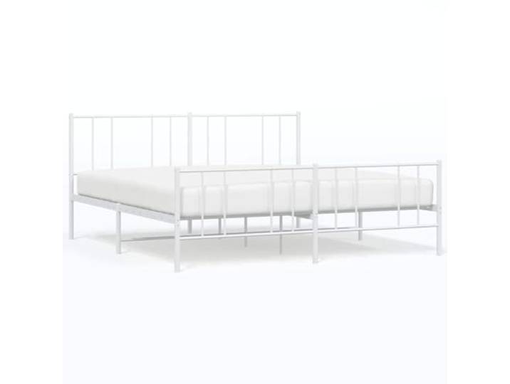PUGYNBK Bettgestell, Metall, Weiß, 183 x 213 cm Stahlstruktur, Metallleisten, Stauraum, Kopfteil