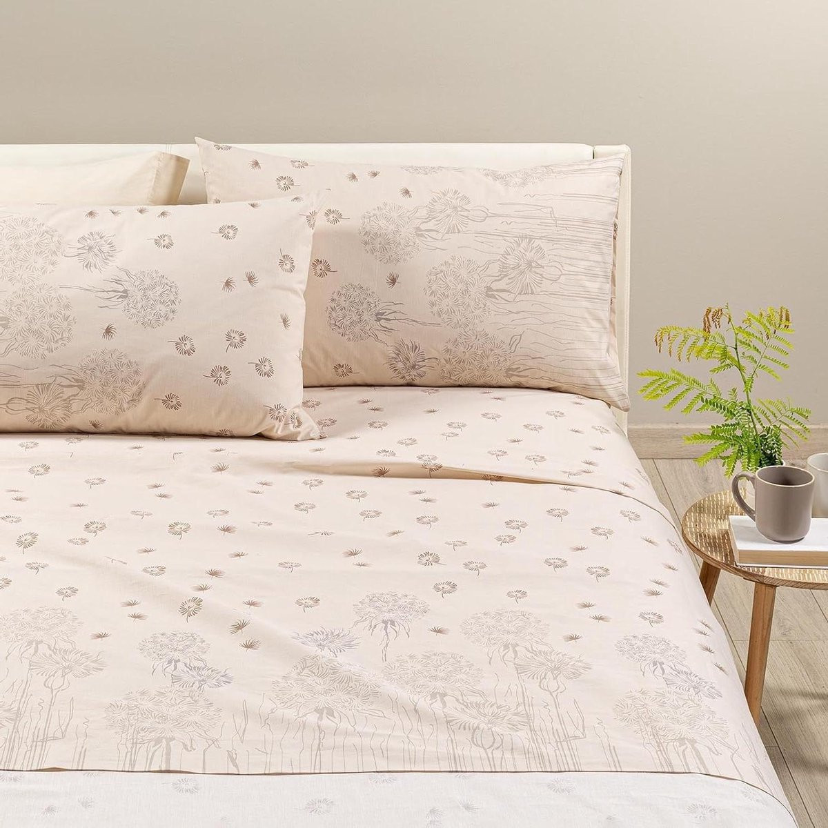 Beddengoed Set van 100% Katoen in Taupé, 240x280 cm