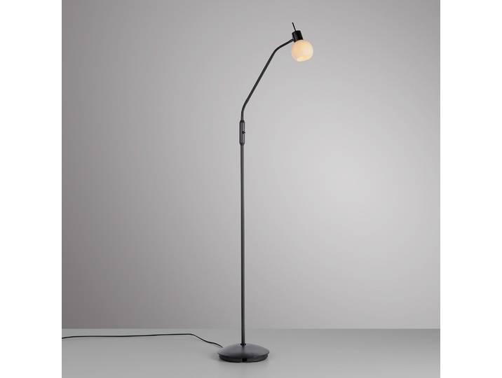 Lampadaire LED 23 x 110 x 23cm Noir 1 Verre opale Fer laqué LED E14