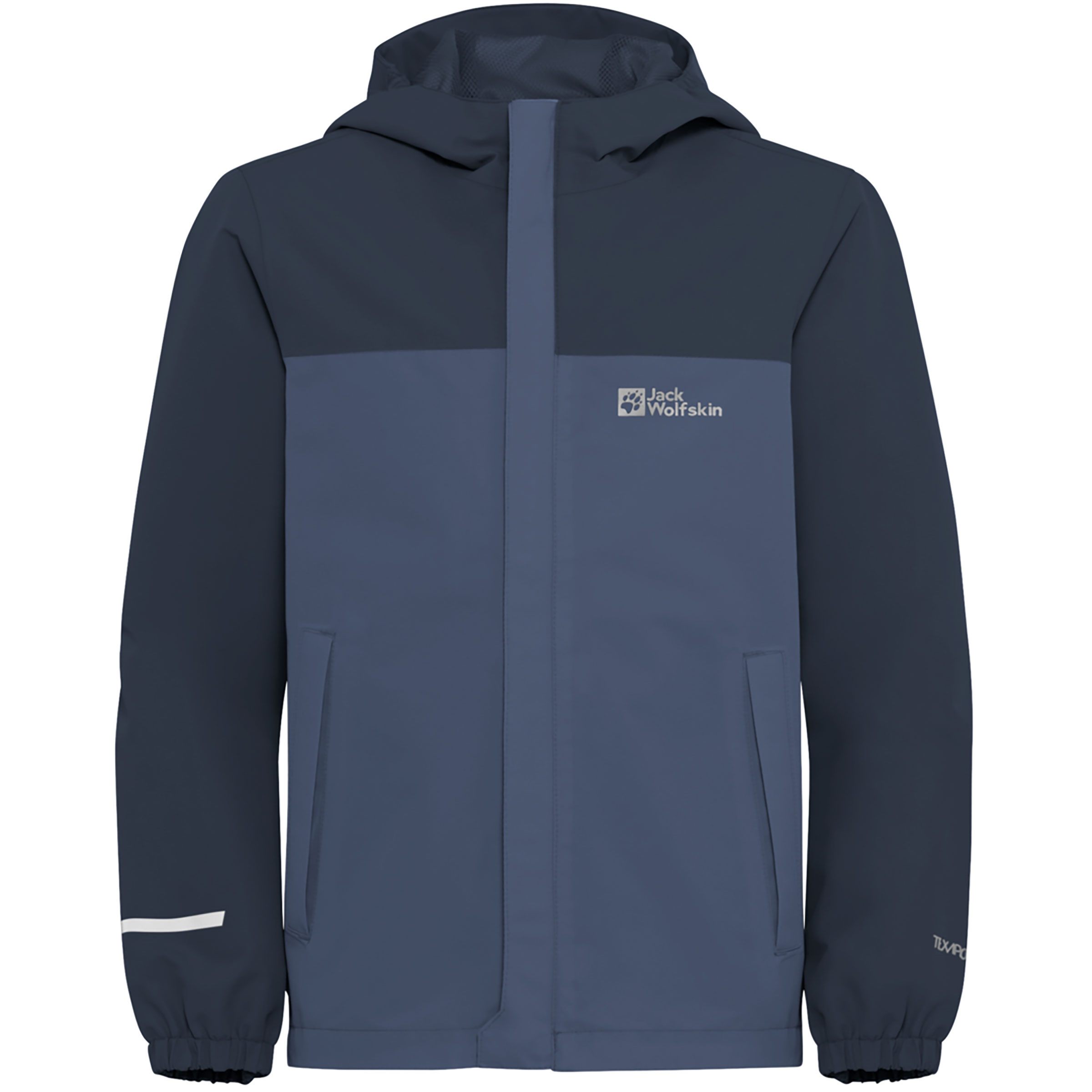 Jack Wolfskin Tucan Kinder Regenjacke blau Größe 104 Trekking Wasserdicht Wasserabweisend