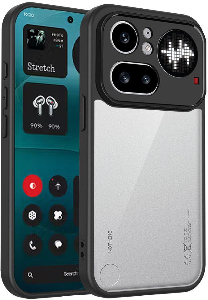INCOVER Nothing Phone (4a) Pro Hybrid Bagside Cover - Gennemsigtig / Sort