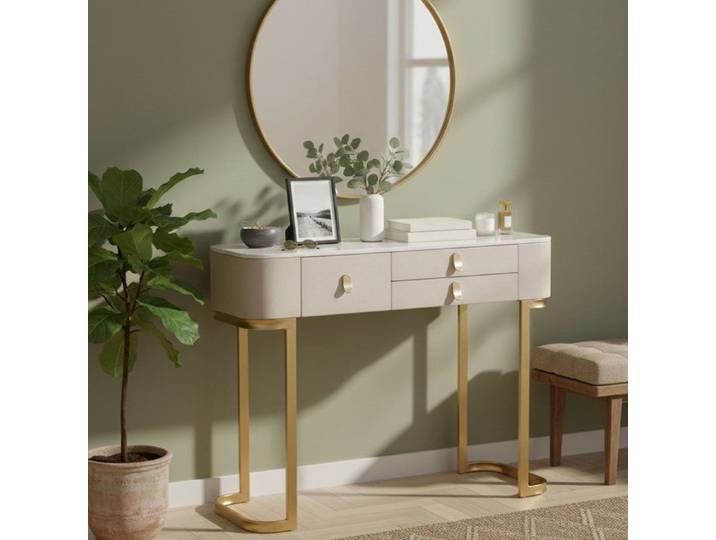 Console Ronda Dmora en bois doré 40x100x80h cm