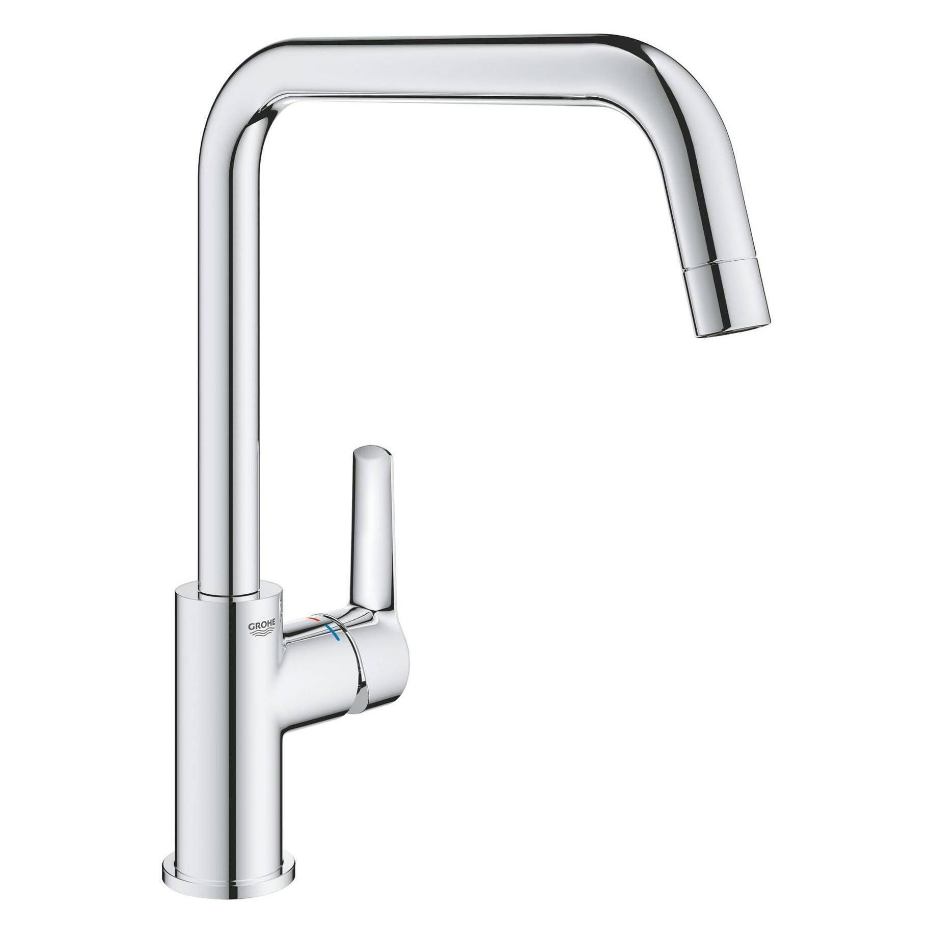 Grohe Start QuickFix Küchenarmatur, hoher Auslauf, U-Form, schwenkbar, chrom (30470000)