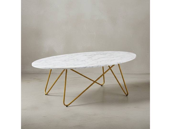 KADIMA DESIGN Couchtisch Stylischer Marmor Kaffeetisch, Modern & elegant, goldenes Gestell