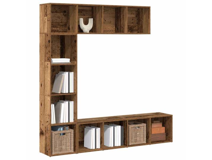 vidaXL Bücherschränke 3 Stück Altholz Holzwerkstoffe