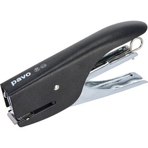 Pavo Heftzange 8005390, aus Metall, schwarz, geschlossene Heftung, Heftleistung bis 16 Blatt
