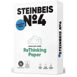 Steinbeis Evolution No.4 DIN A3 Druckerpapier 100% Recycelt 80 g/m2 Glatt Weiß 500 Blatt