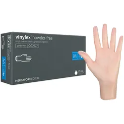 MERCATOR Vinylex Einmalhandschuhe - puderfreie Vinyl Handschuhe Größe L