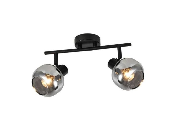 Nettlife Deckenstrahler Cottbus 2-flammig 30.3/11/19.5 cm, Schwarz, Metall, E14, 11x19.5x30.3 cm, Lampen & Leuchten, Innenbeleuchtung, Spots & Strahler, Wandstrahler