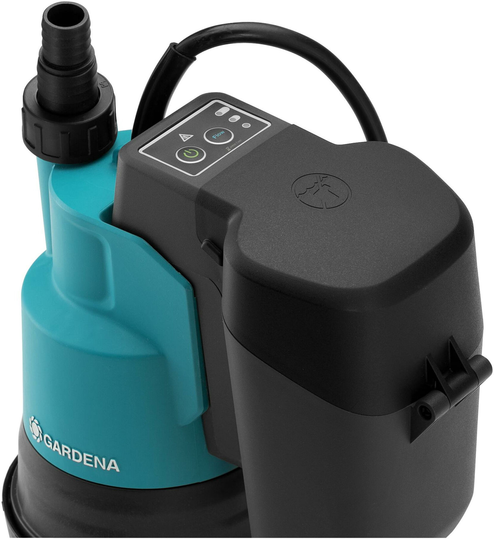 Gardena 2000/2 18V P4A Akku-Klarwasser-Tauchpumpe solo aus Kunststoff und Metall mit Schwimmerschalter und LED-Anzeige für die Förderung von Klarwasser aus Brunnen oder Zisternen, ohne Akku und Ladegerät - 14600-66)