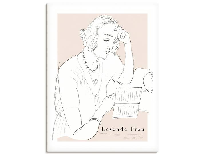 Wandbild ARTLAND Lesende Frau , beige (farbe bild(er): weiß), B:45cm H:60cm, Bilder, Wandbild, als Alubild, Leinwandbild, Poster, Wandaufkleber in verschied. Grössen