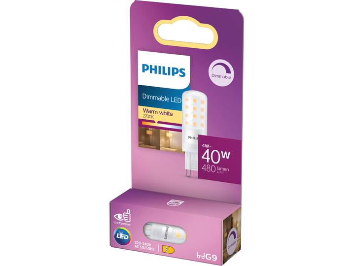 Leuchtmittel Philips Kunststoff G9 4 W - Farbe: matt weiss - LED - Lichtfarbe: Extra warmweiss - Leuchtmittel- LED Leuchtmittel