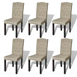 Décoshop26 - Set aus 6 modernen Küchen-/Esszimmerstühlen mit Kamelhaarbezug CDS022780