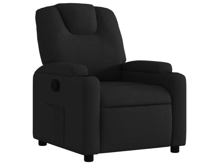 furnicato Relaxsessel 74x88x97 cm Schwarz, Manueller Ruhesessel mit Becherhaltern und integrierter Seitentasche