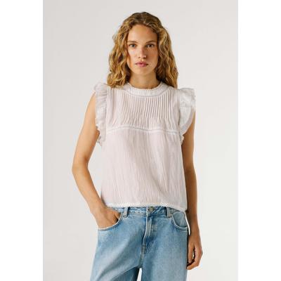 Funktionsshirt PEPE JEANS "shirt DAKOTA SHIRT", Damen, Gr. L, weiß, 75% Baumwolle, 25% Viskose, Shirts Funktionsshirt