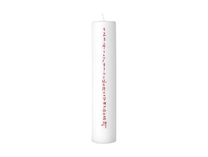 Broste Copenhagen Calendrier bougie manuscrite White-Red