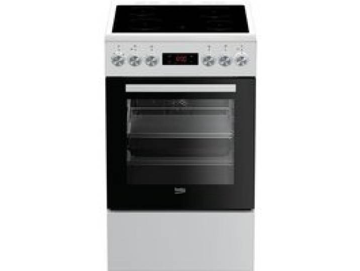 Cuisinière vitrocéramique - BEKO FSE57302GWC - 4 foyers - L50cm - Blanc