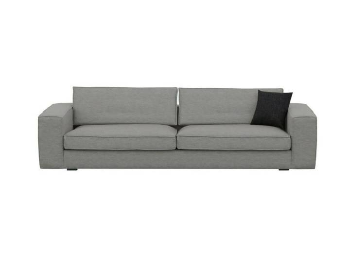 Xlmoebel Sofa XLMOEBEL modernes Sofa in grauem Polsterstoff mit braunem Rahmen, Sofa 1 Teile, Made in Europa