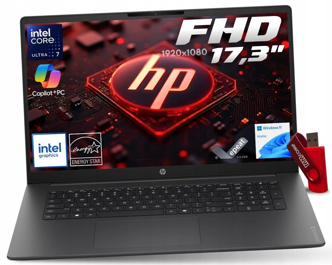 HP OmniBook 3 AI Laptop mit Core U7, 255U, 64 GB, 1 TB SSD, 17,3" FHD IPS, 62,5 % sRGB