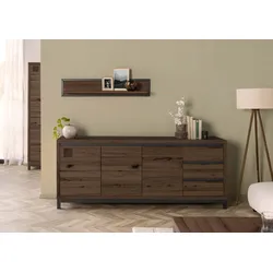 Sideboard Kernbuche 210x45x85 tabacco braun geölt VILLANDERS #252
