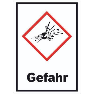HB-Druck Schild Instabile explosive Stoffe Gefahr Explosion hochkant A3 (297x420mm)