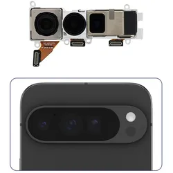 Clappio Hauptkamera Pixel 9 Pro XL (Modul, Google Pixel 9 Pro XL), Mobilgerät Ersatzteile, Grau, Schwarz