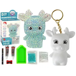 DIY Diamant Rentier DIY Kristalle 3D Schlüsselanhänger Set Blau