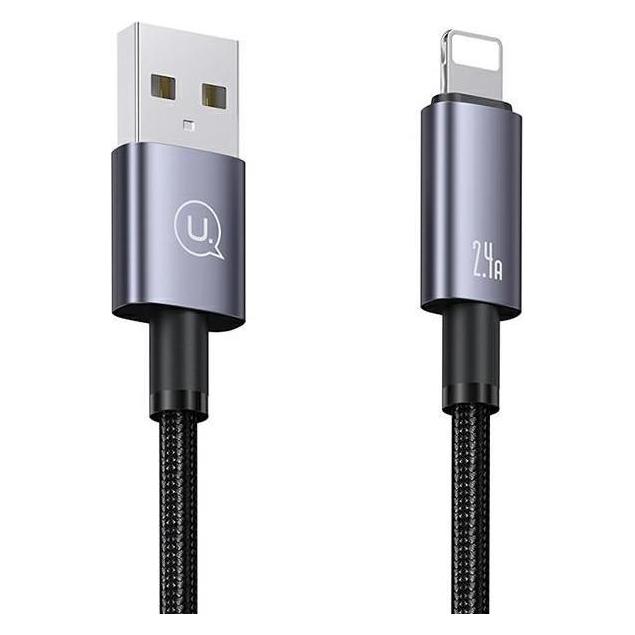 Usams Kabel USB na Lightning 2,4A 2m Fast Charging stalowy/tarnish SJ669USB01 (US-SJ669) (2 m) (SJ669USB01)