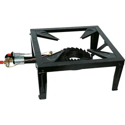 TGO Hockerkocher Set inkl. Schlauch und Regler + Zündsicherung und Piezo-Zündung, Gaskocher