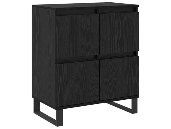TEKGHUT Sideboard Schwarz Eichen-Optik 60 x 35 x 70 cm Holzwerkstoff, rechteckige Form, Stauraum für Geschirr und Bücher, Innenbereich, Montageanleitung