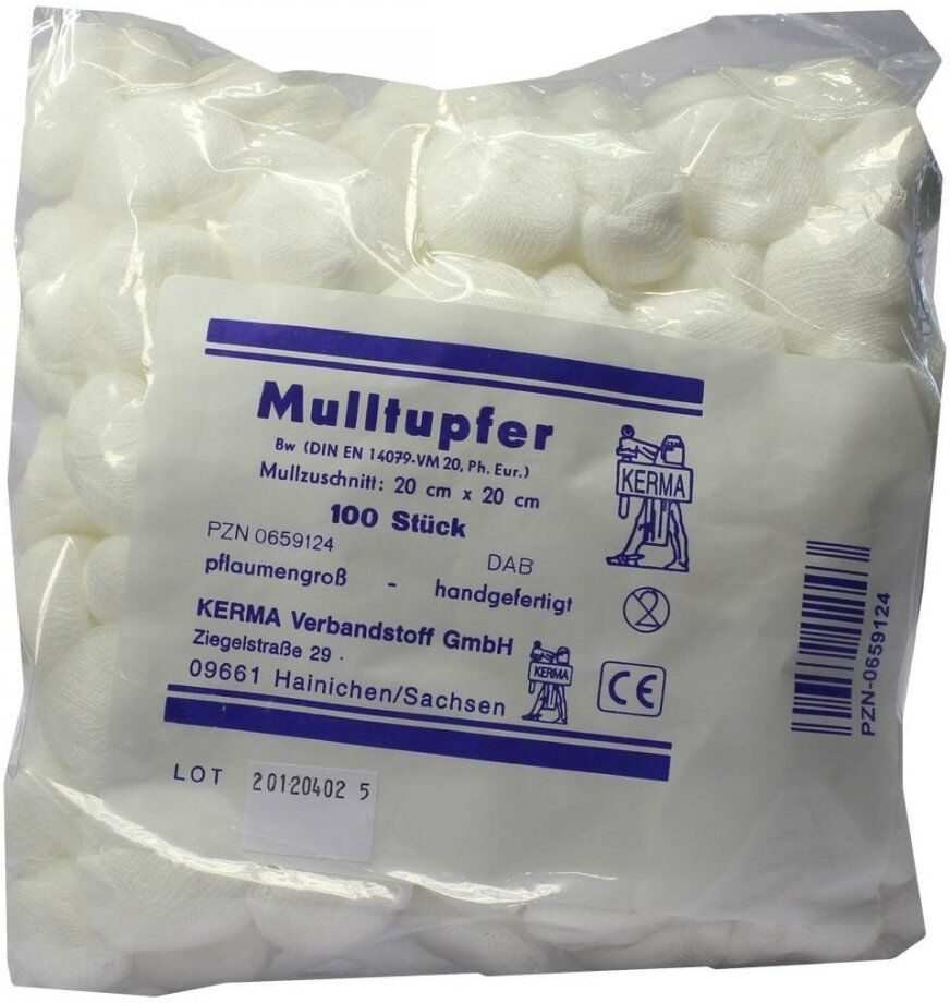 Mulltupfer 20x20 cm pflaumengross unsteril