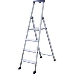 Krause 126634 Aluminium Stufen-Stehleiter Arbeitshöhe (max.): 2.85 m Silber DIN EN 131 4.4 kg