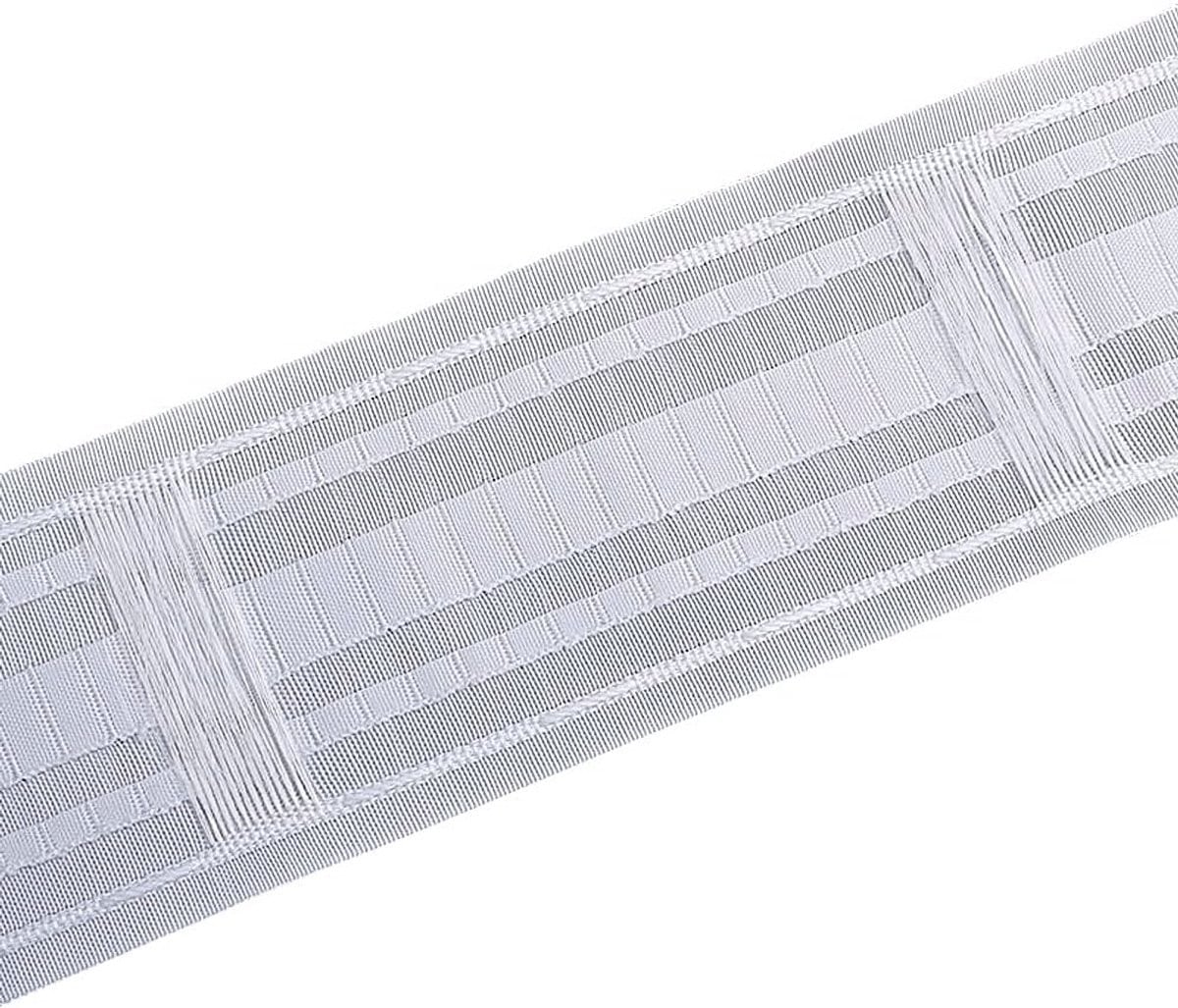 SnelShoppen Universele Gordijn Tape 85mm met Plooien en Lussen, 4 Meter, Polypropyleen