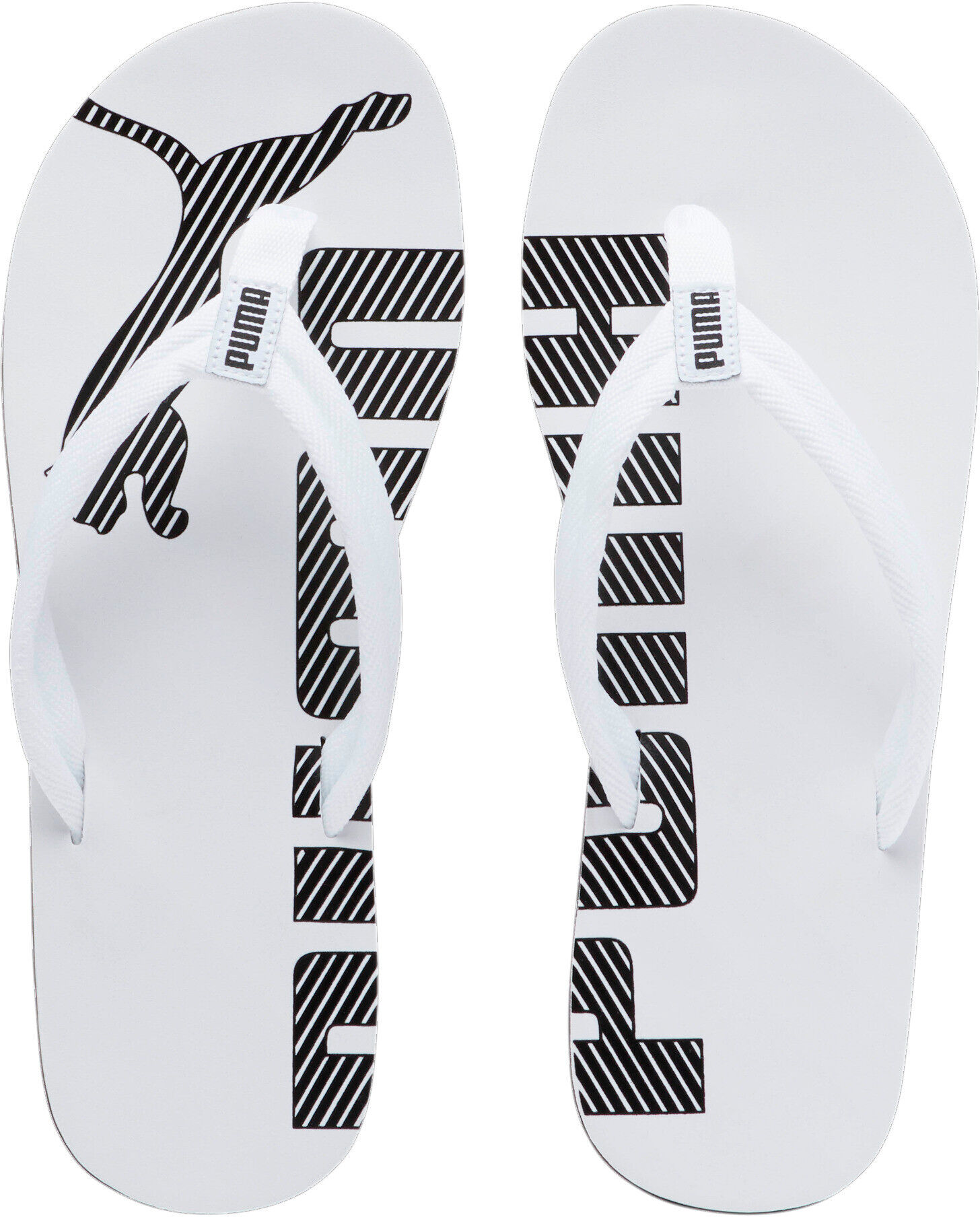 Zehentrenner PUMA "EPIC FLIP V2", Damen, Gr. 47, schwarz-weiß (weiß, schwarz), Textil, bedruckt, Schuhe Zehentrenner, sportlicher Stil, mit bedruckter Optik, leichtes Textil-Obermaterial, Topseller