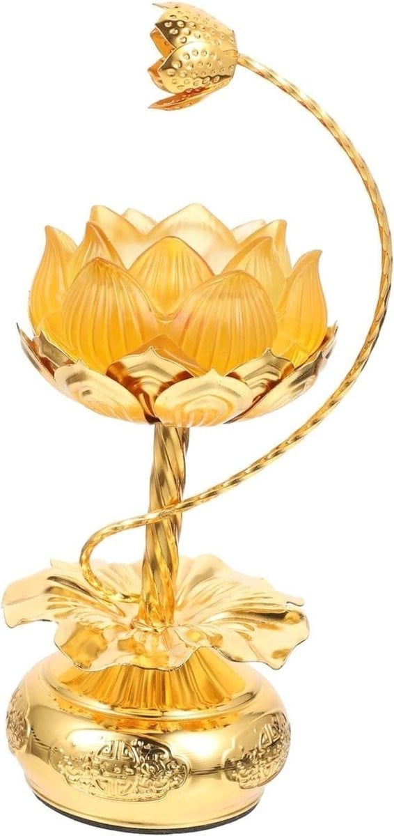 Kaarsenstandaard Lotus - Glazen Theelichthouder - Boeddhistische Decoratie - Glas