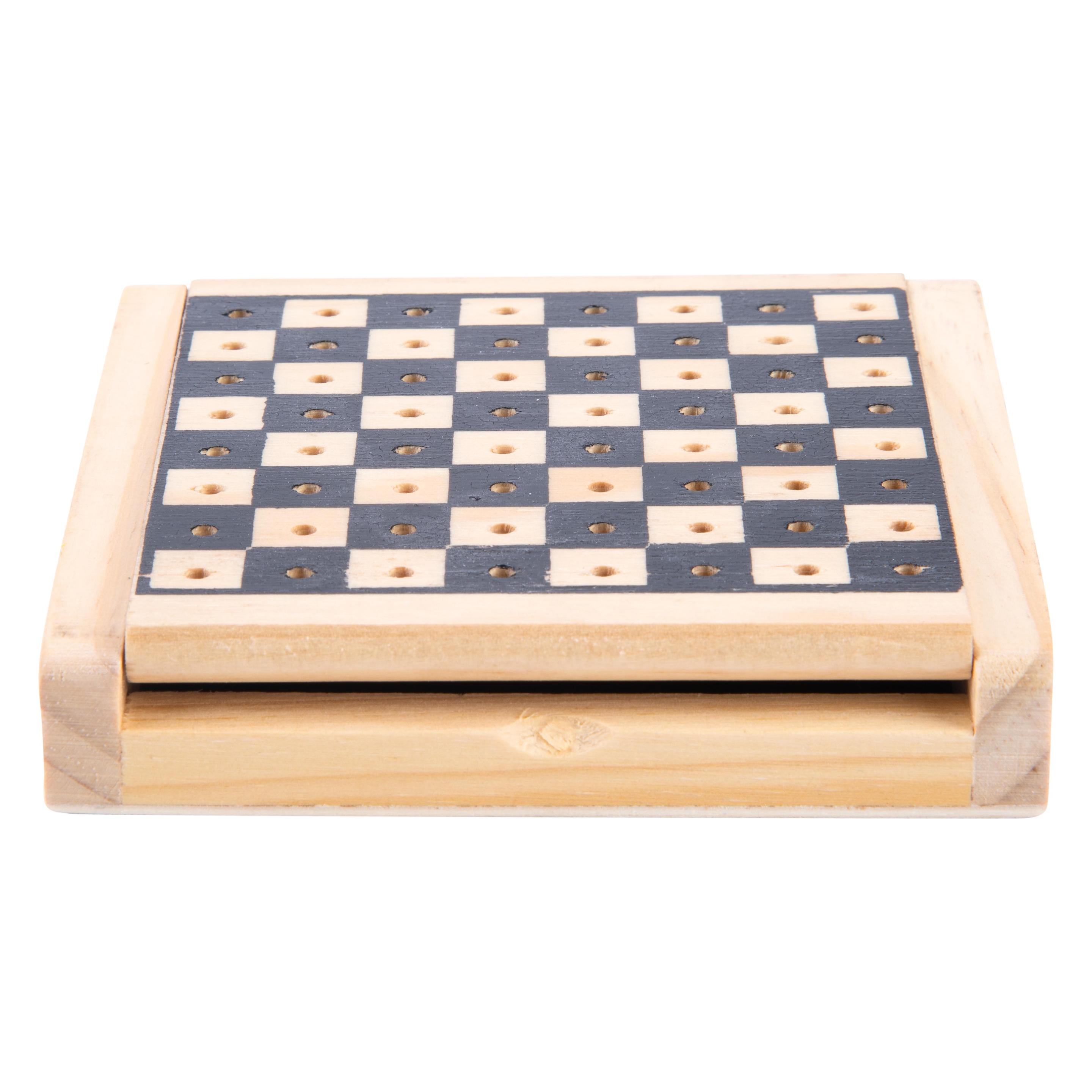 Longfield Taschenschach aus Holz 12 x 12 cm (200701)